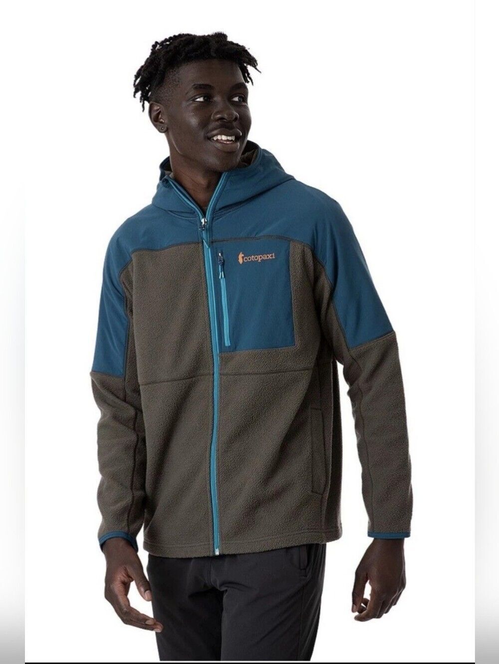 Cotopaxi Men's Abrazo Hooded Full-Zip Fleece Jacket Indigo & Iron Size M